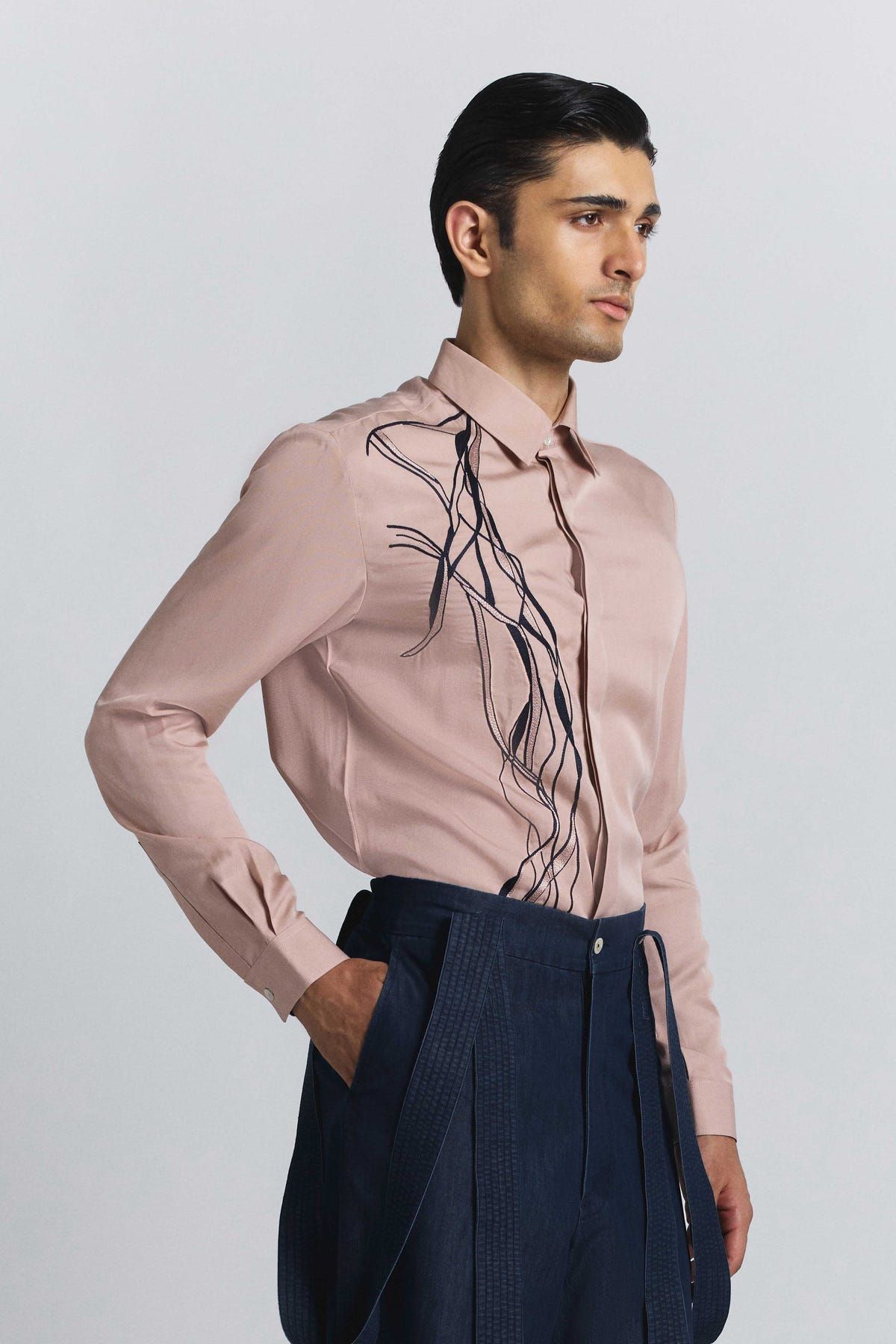 Polylineal Embroidered Shirt - image 5