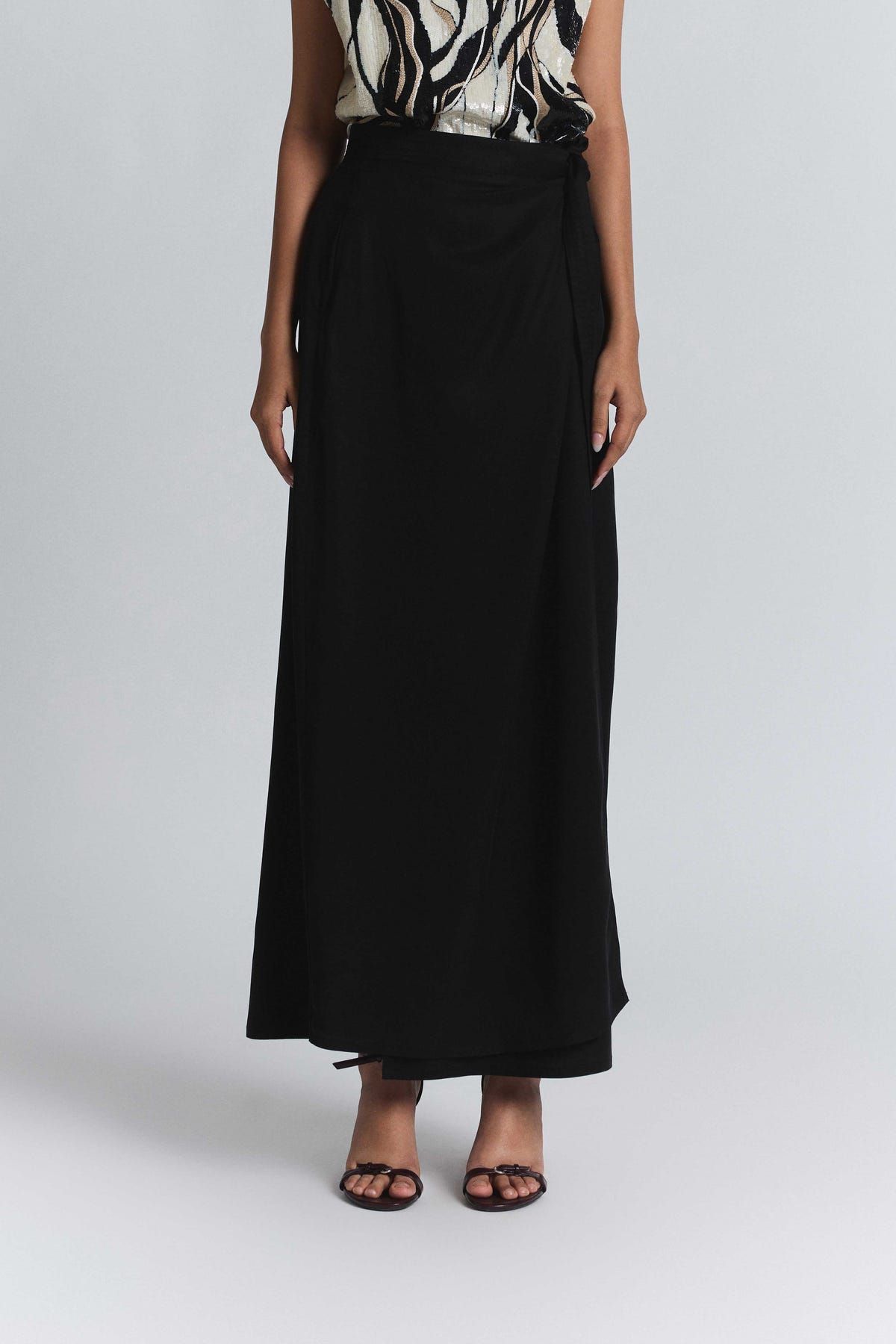 Wrap Around Skirt - Black - image 1