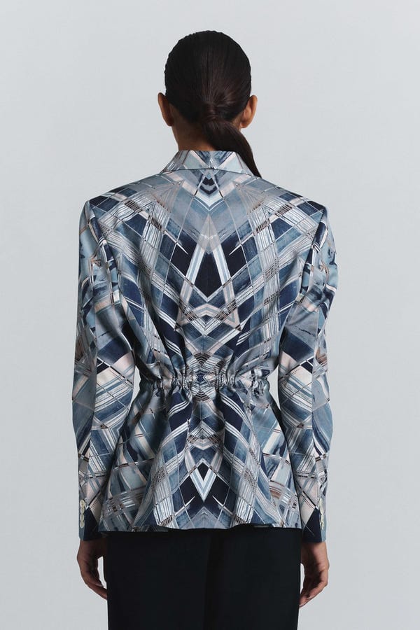 Line out Line — Vortex Print Blazer