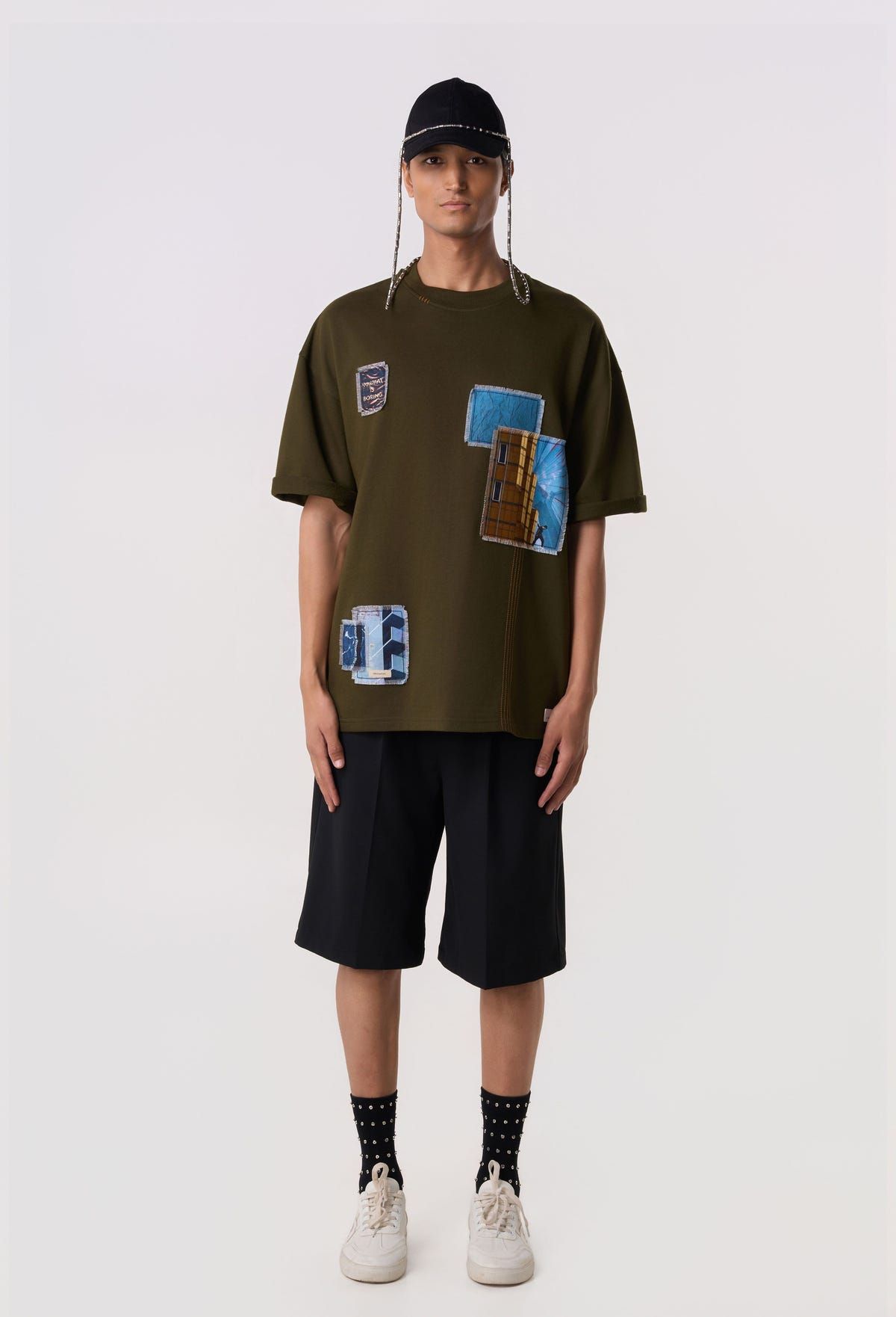 Multi-Patch Graphic T-Shirt Olive - image 4