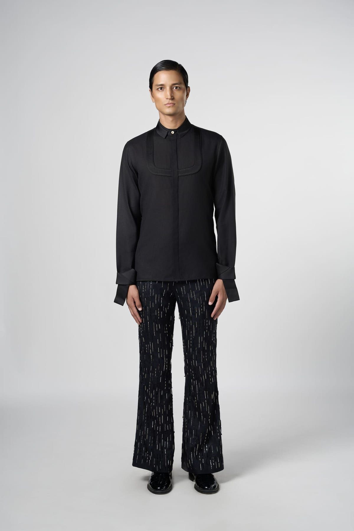 Inverted Arch Double Collar Shirt - image 3