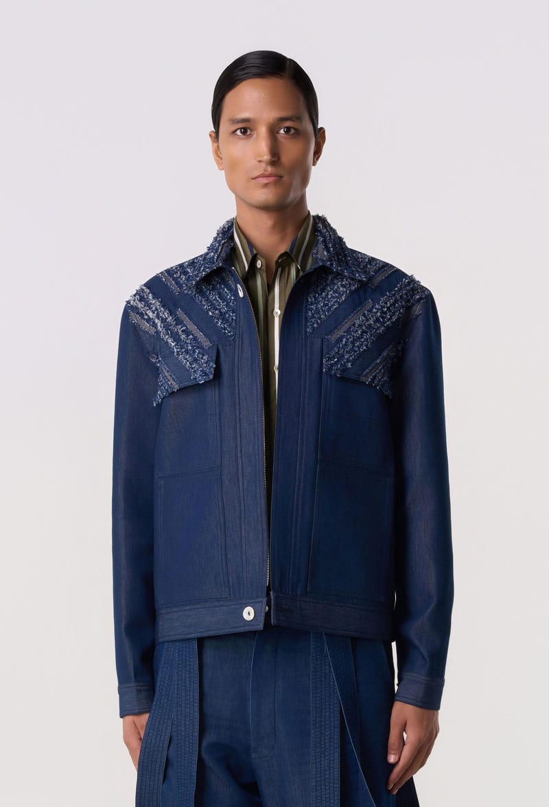 Raw-Edge Trucker Shacket