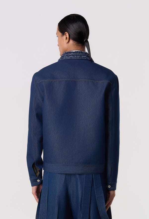 Line out Line — Raw-Edge Trucker Shacket