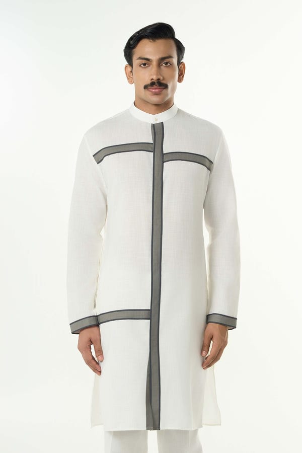 Line out Line — Crossbeam Kurta- Off White