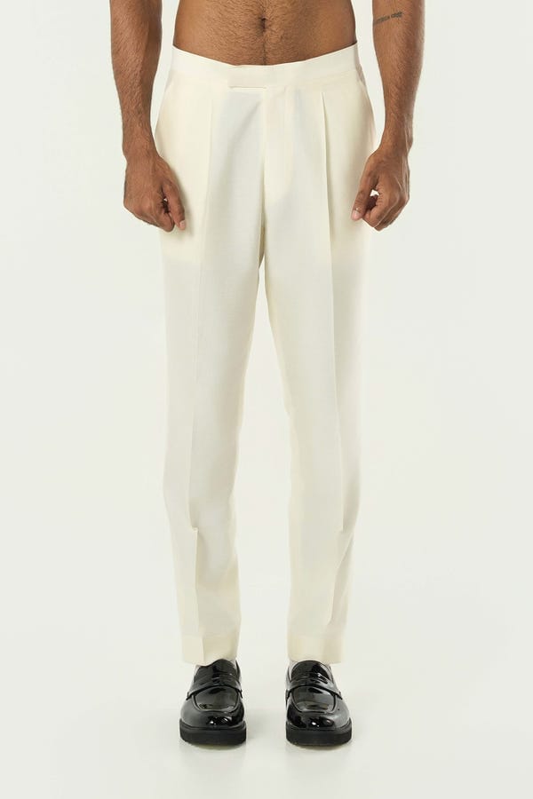 Line out Line — Pyjama Pants - Ivory