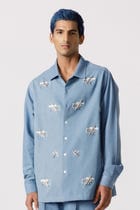 Oversized embroidered shirt view 1