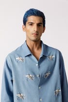 Oversized embroidered shirt view 2
