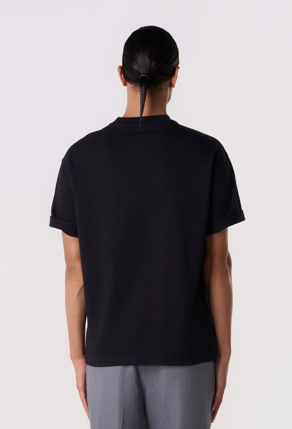 Line out Line — Multi-Patch Graphic Tee Black