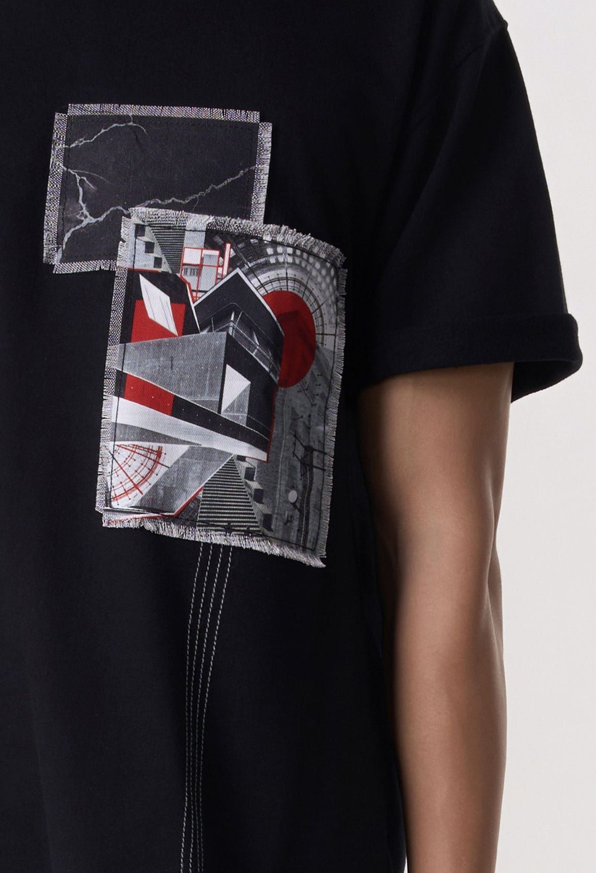 Multi-Patch Graphic Tee Black - image 5
