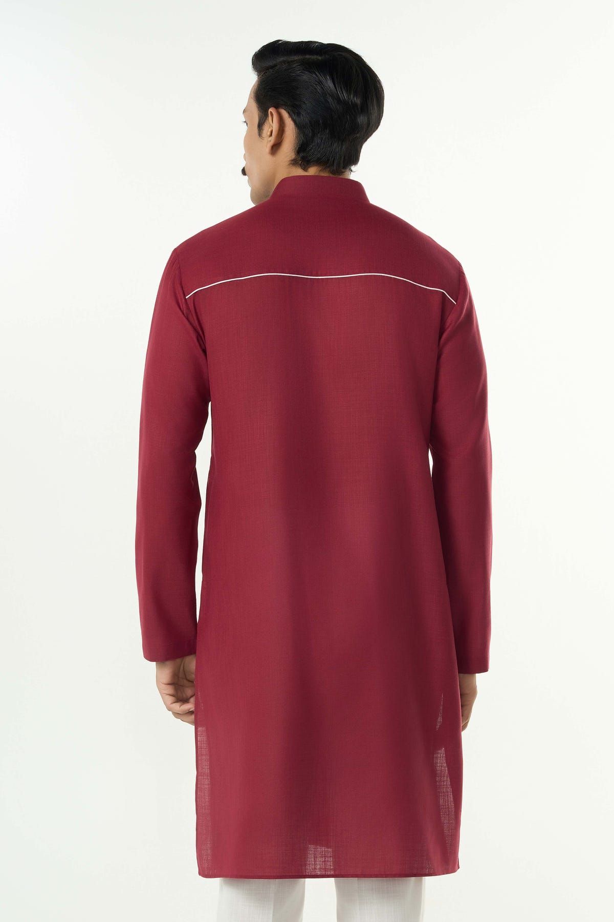 Grill Grid Kurta - Maroon - image 2
