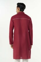 Grill Grid Kurta - Maroon view 2