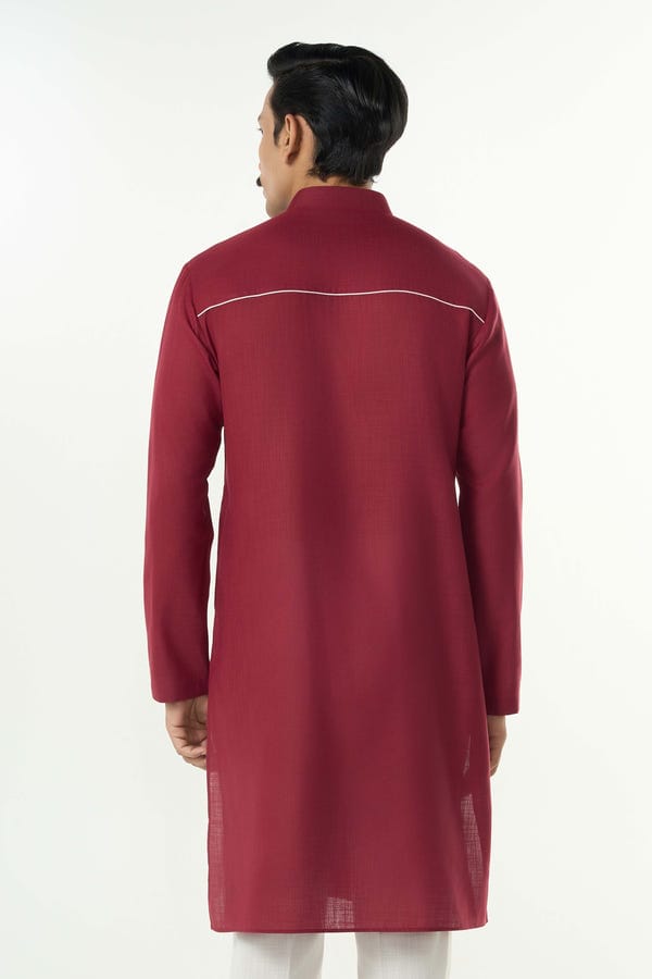 Line out Line — Grill Grid Kurta - Maroon