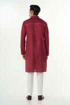 Grill Grid Kurta - Maroon view 4