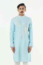Axis Embroidered Kurta - Pastel Blue view 1