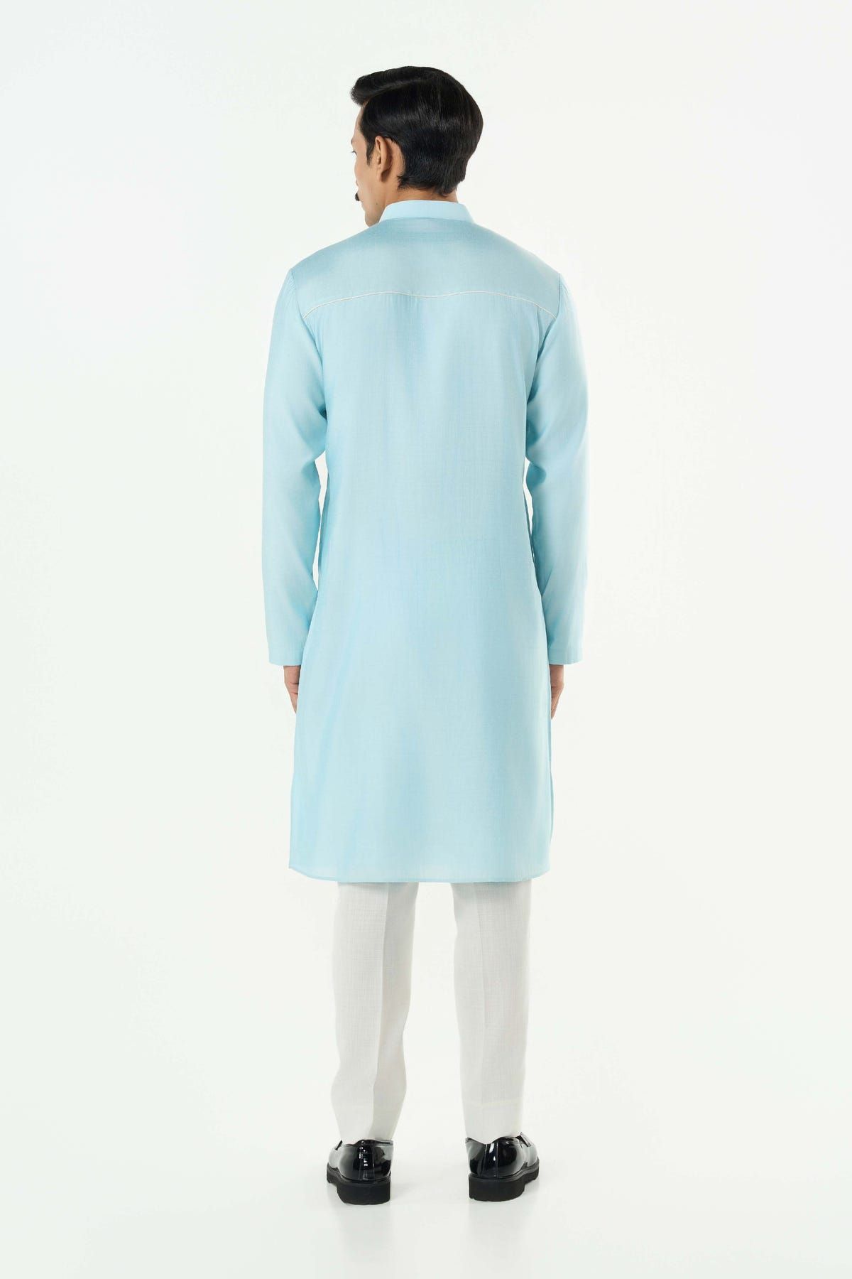 Axis Embroidered Kurta - Pastel Blue - image 4