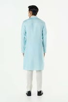 Axis Embroidered Kurta - Pastel Blue view 4