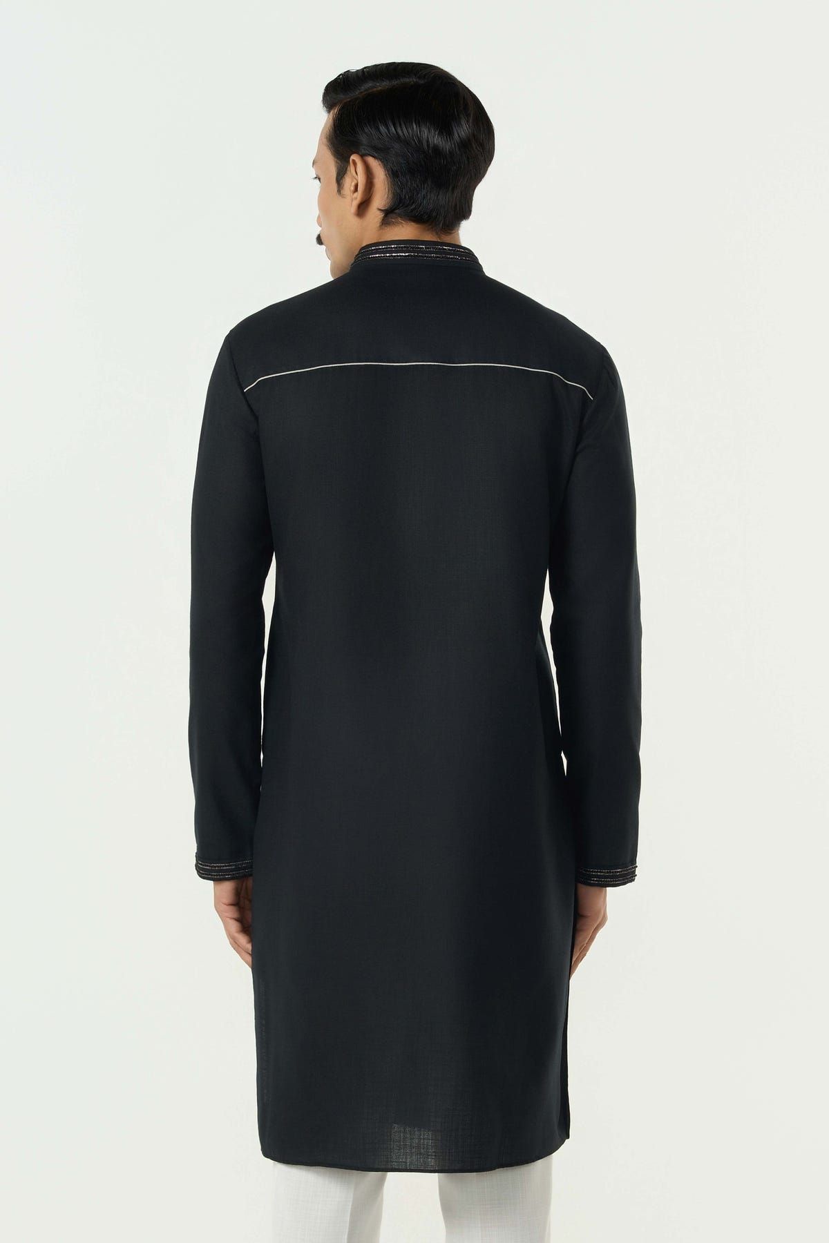 Geo Frame Kurta - Black - image 2