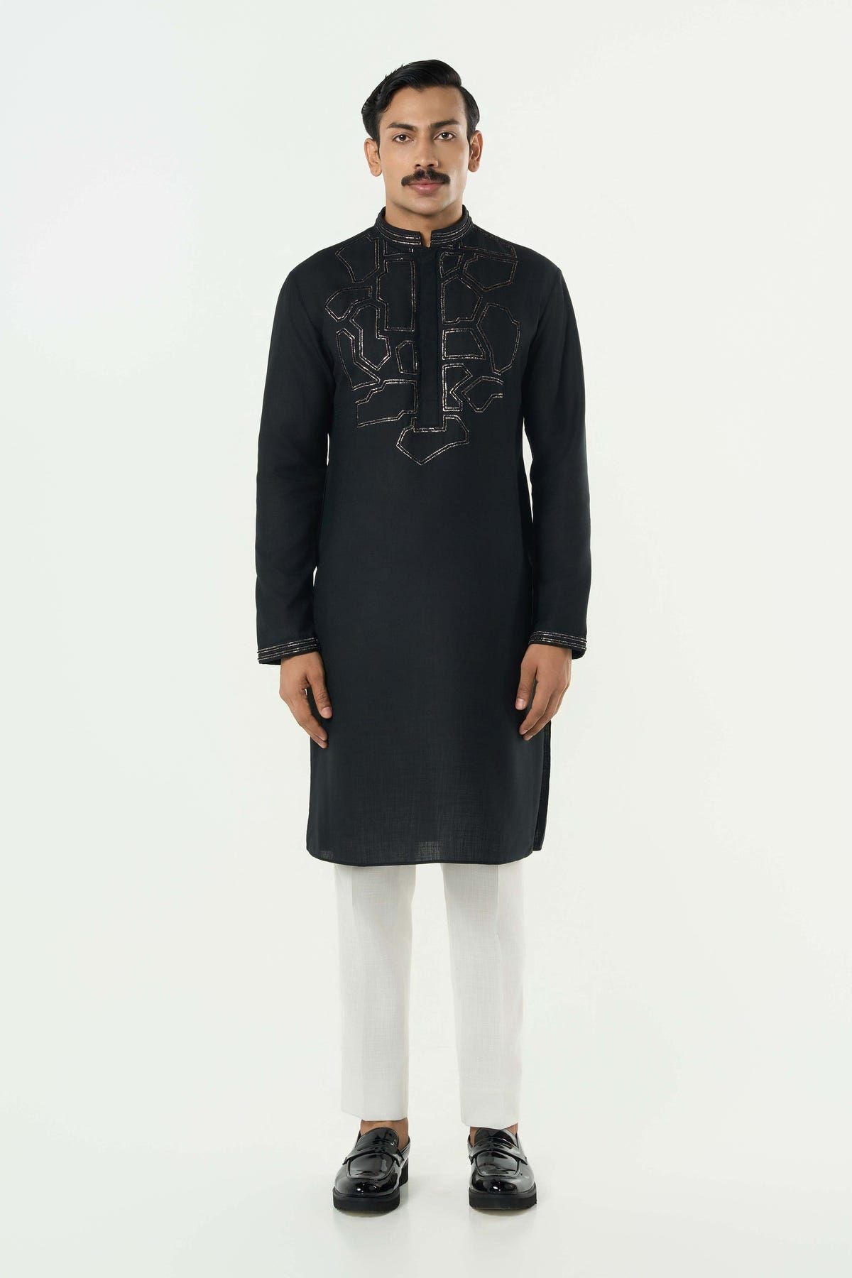 Geo Frame Kurta - Black - image 3