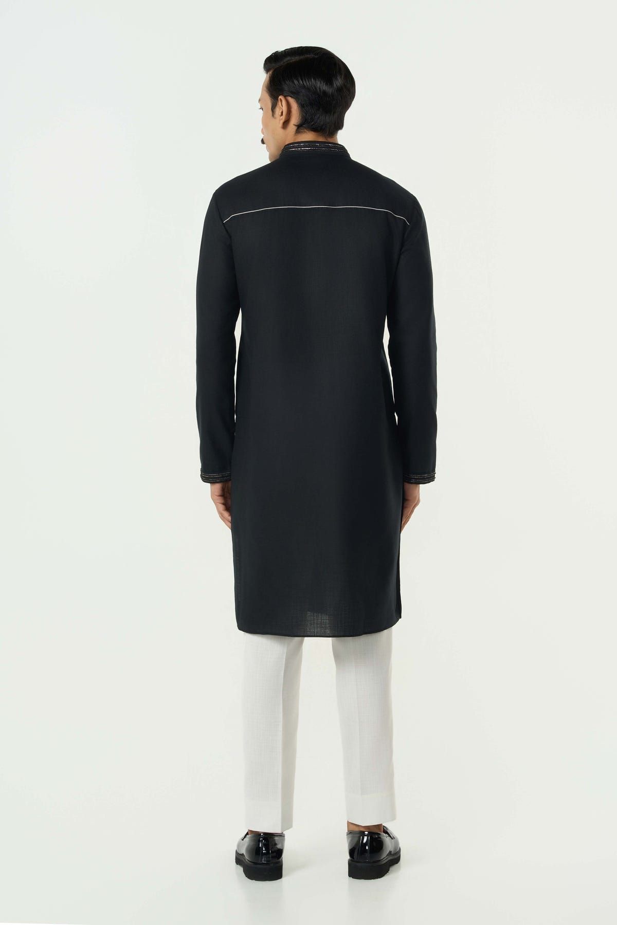 Geo Frame Kurta - Black - image 4