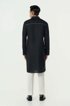 Geo Frame Kurta - Black view 4