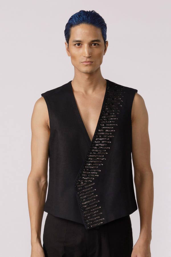 Line out Line — Embroidered vest