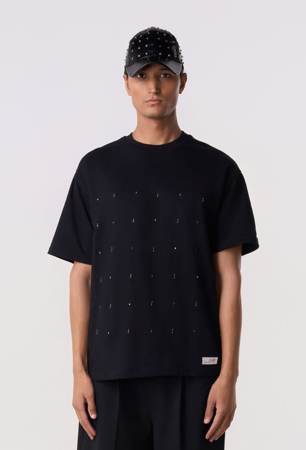 Line out Line — Studpoint T-Shirt Black