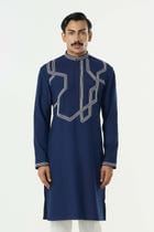 Meta Twist Kurta - Navy Blue view 1