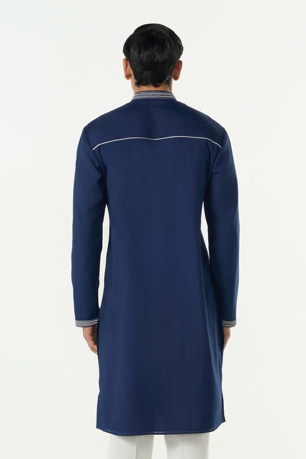 Line out Line — Meta Twist Kurta - Navy Blue