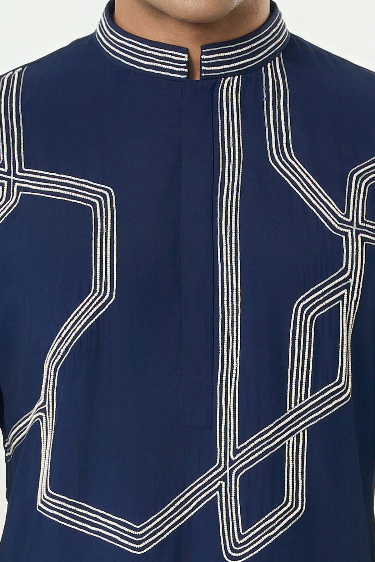 Meta Twist Kurta - Navy Blue - image 6