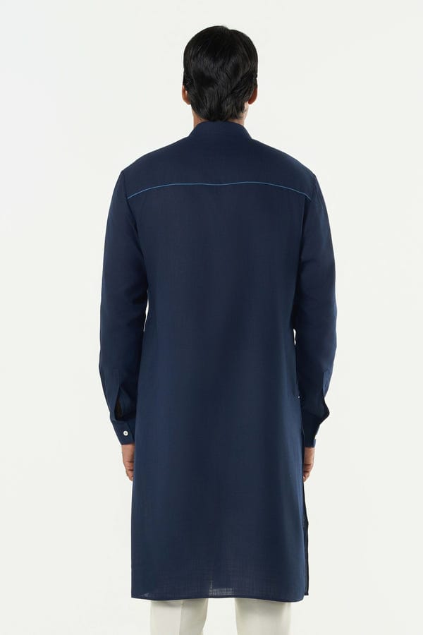 Line out Line — Classic Torrent Kurta - Navy Blue