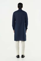 Classic Torrent Kurta - Navy Blue view 4