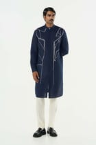Classic Torrent Kurta - Navy Blue view 5