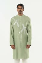 Axis Embroidered Kurta - Sage Green view 1