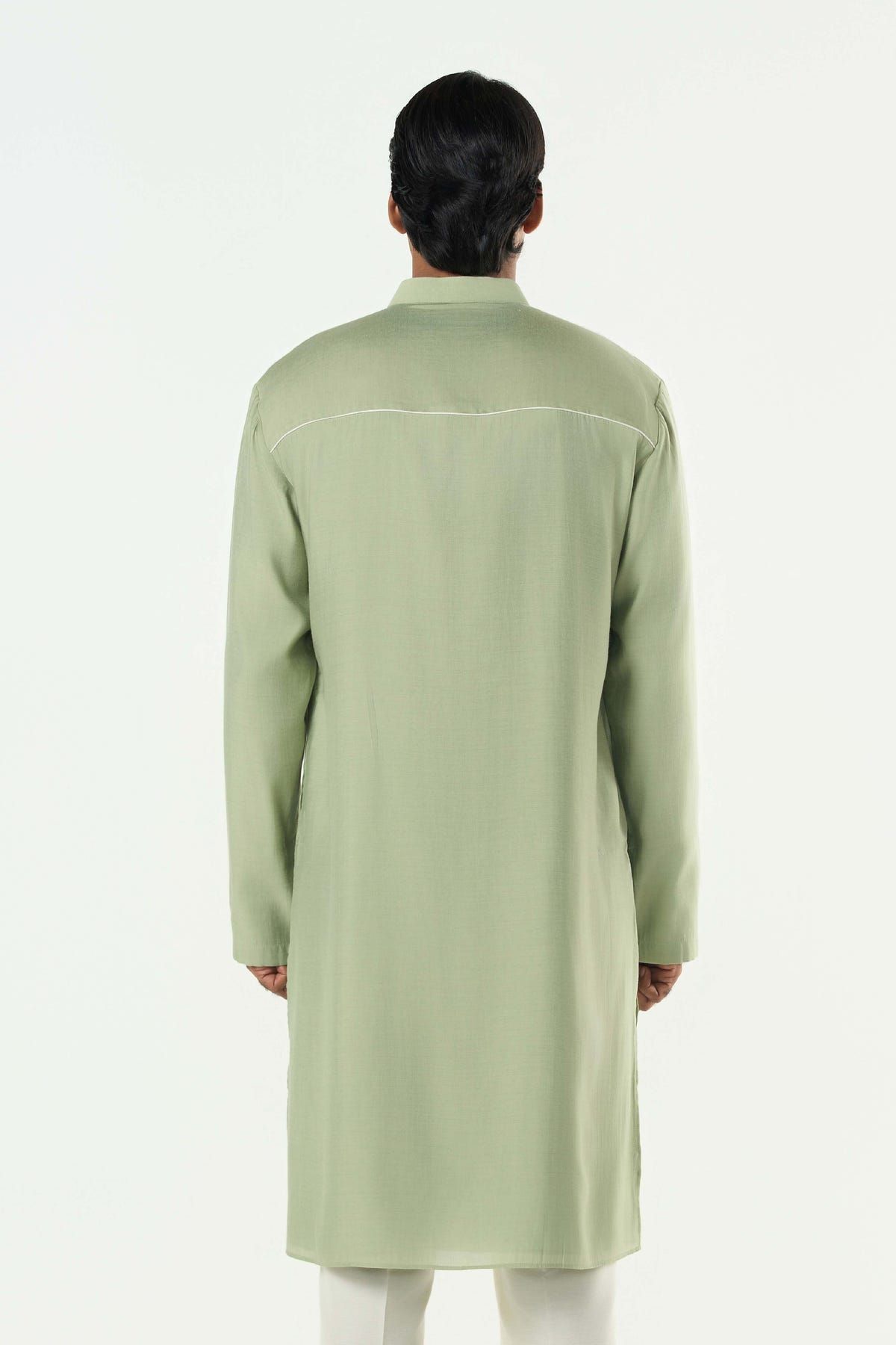 Axis Embroidered Kurta - Sage Green - image 2