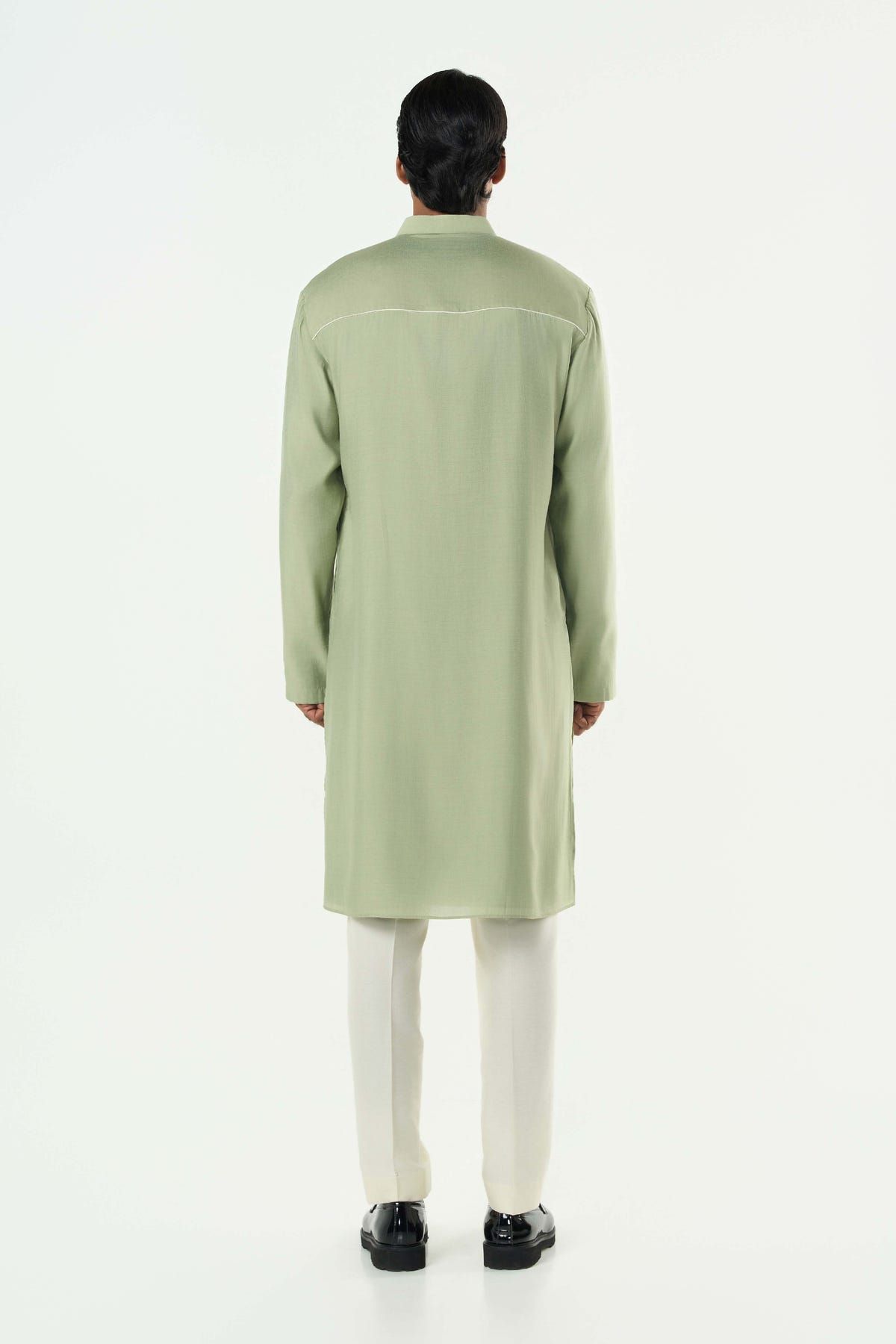 Axis Embroidered Kurta - Sage Green - image 4