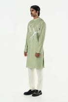 Axis Embroidered Kurta - Sage Green view 5