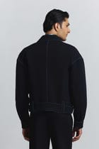 Navy Piping Bomber Jacket view 2