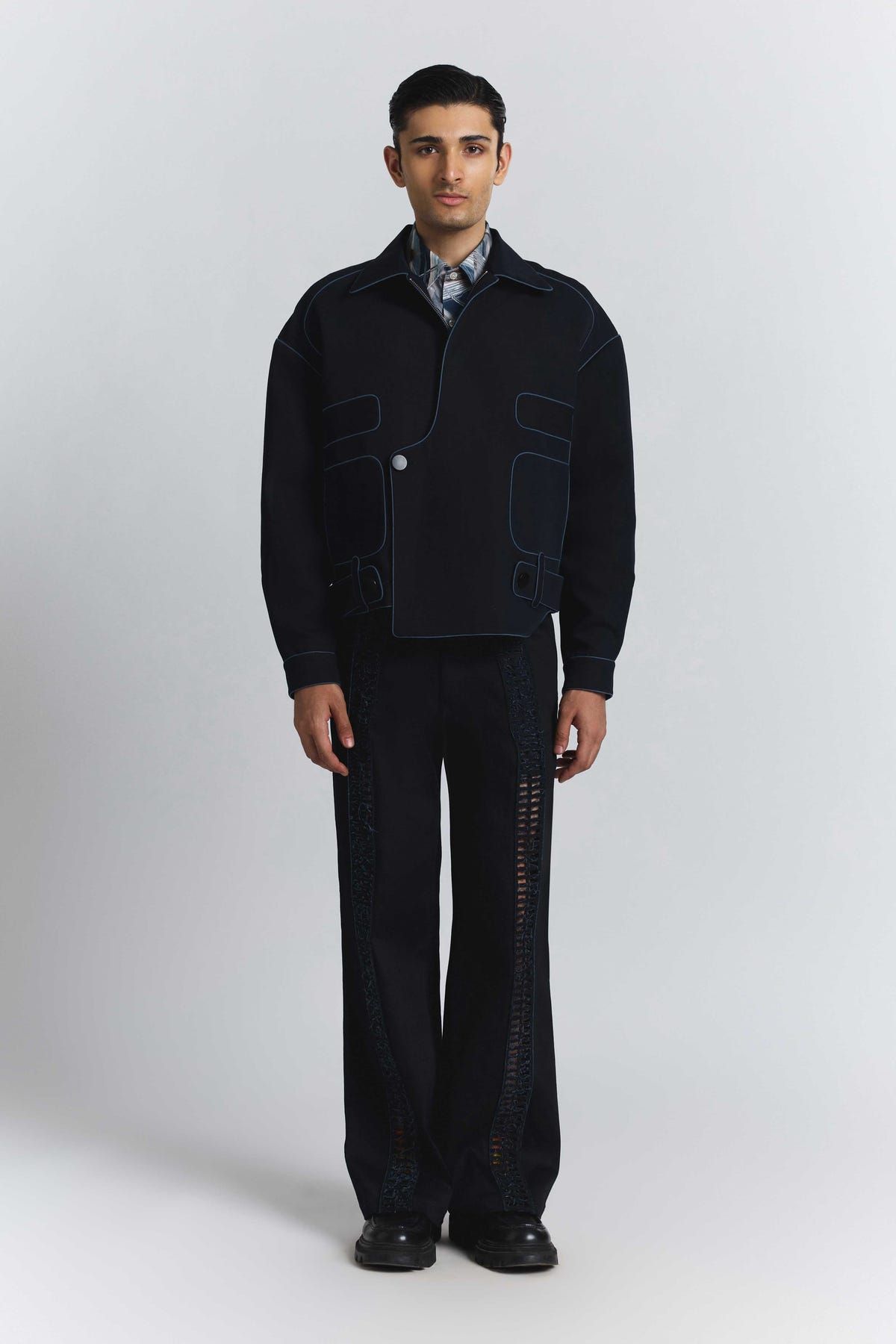 Navy Piping Bomber Jacket - image 4