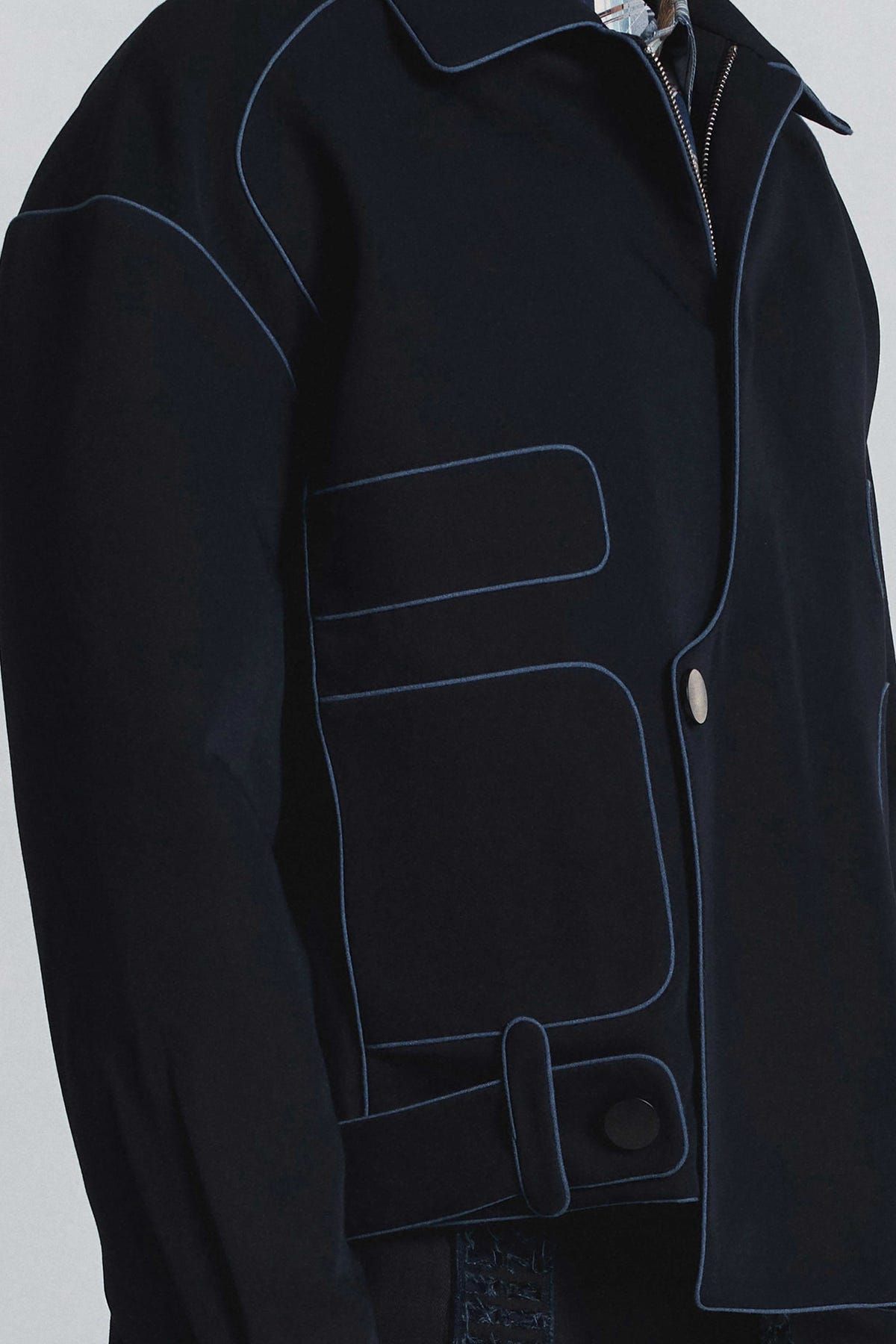 Navy Piping Bomber Jacket - image 7