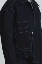 Navy Piping Bomber Jacket view 7