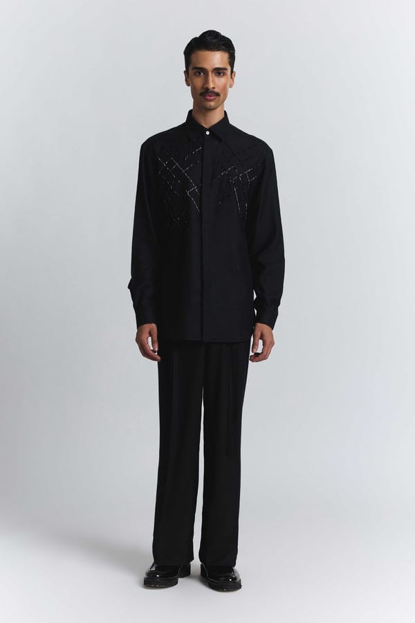 Line out Line — Lunar Grid Shirt