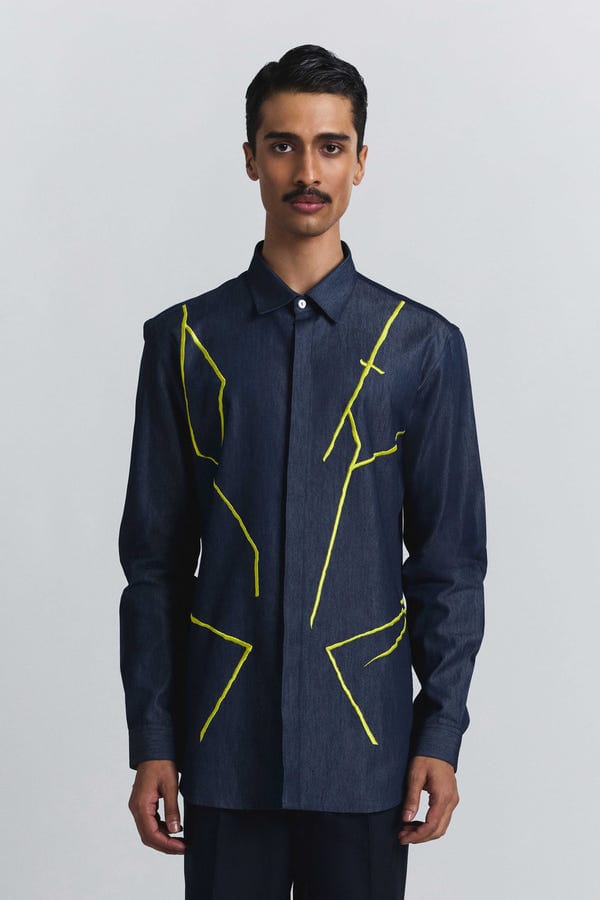 Line out Line — Blue Torrent Shirt