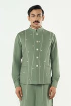 Warp Line Bandi Jacket - Sage Green view 1