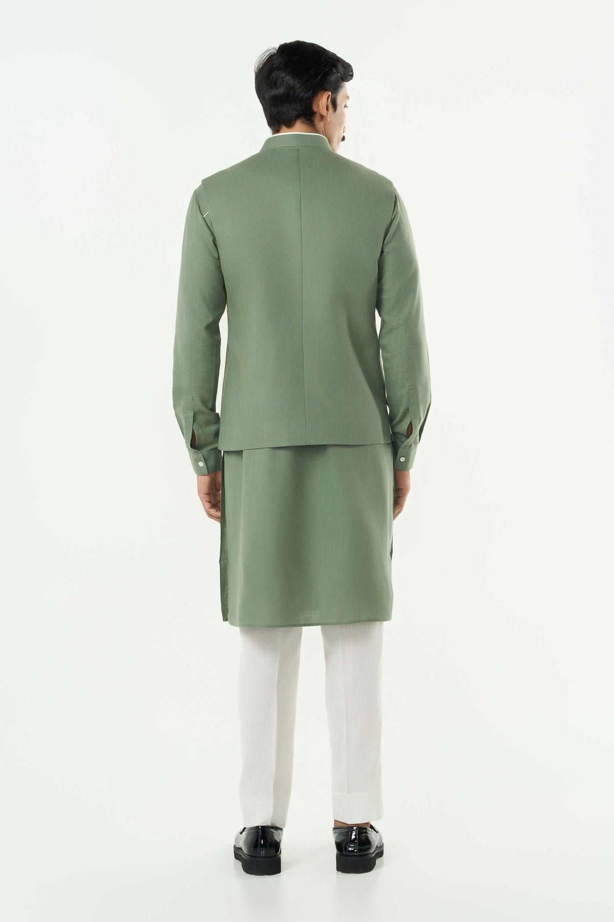 Warp Line Bandi Jacket - Sage Green - image 4