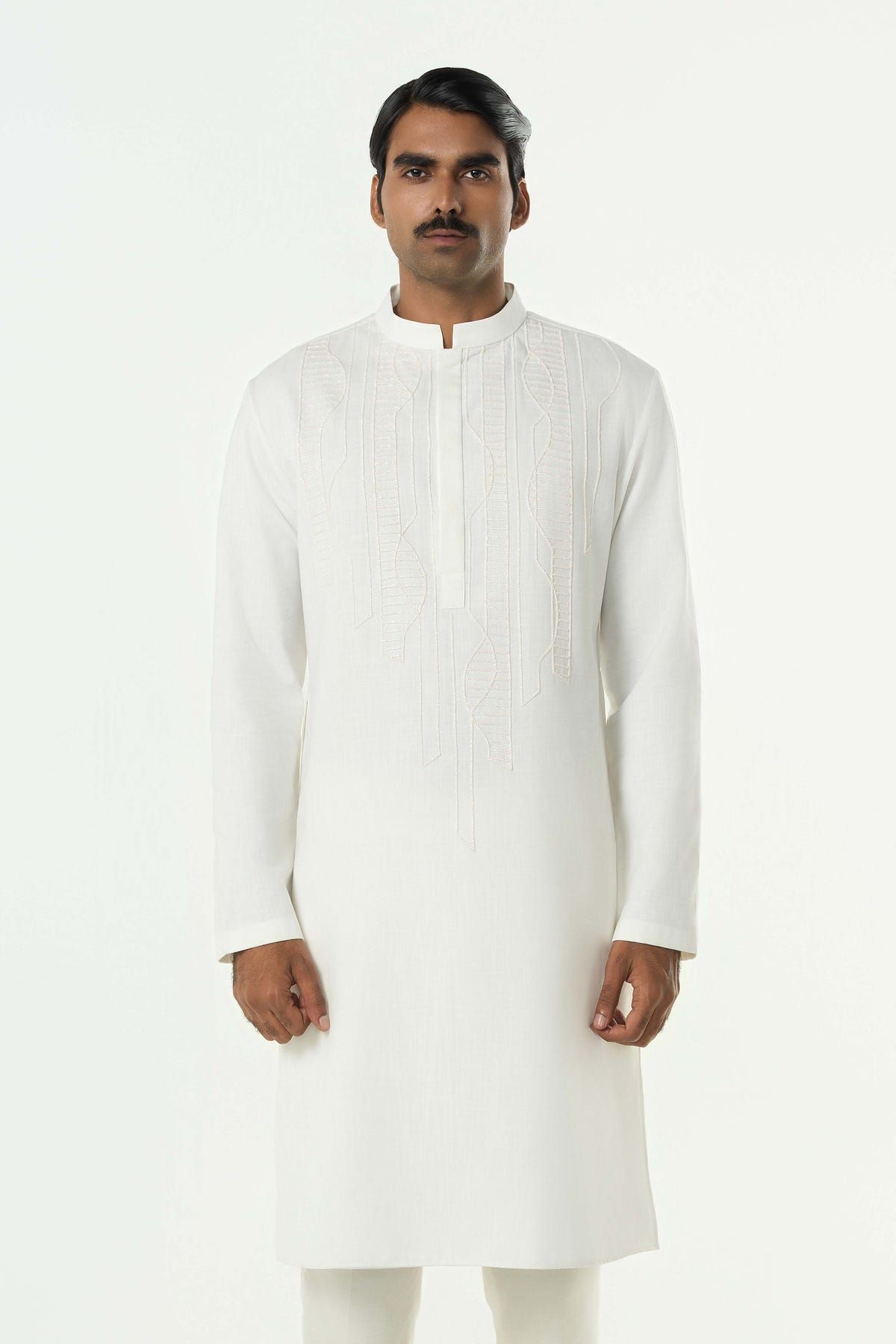 Grill Grid Kurta - Off White - image 1
