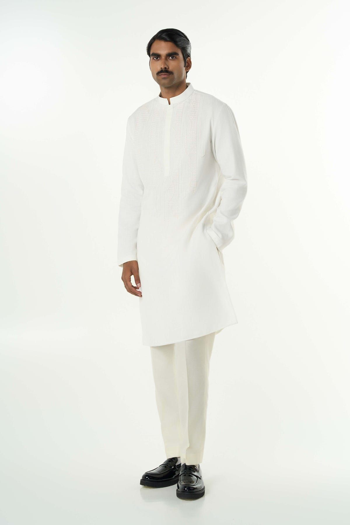 Grill Grid Kurta - Off White - image 5