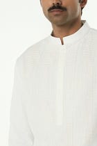 Grill Grid Kurta - Off White view 6