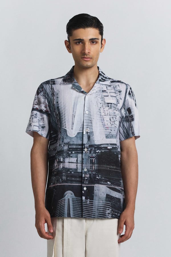Line out Line — City Perspective Print Shirt