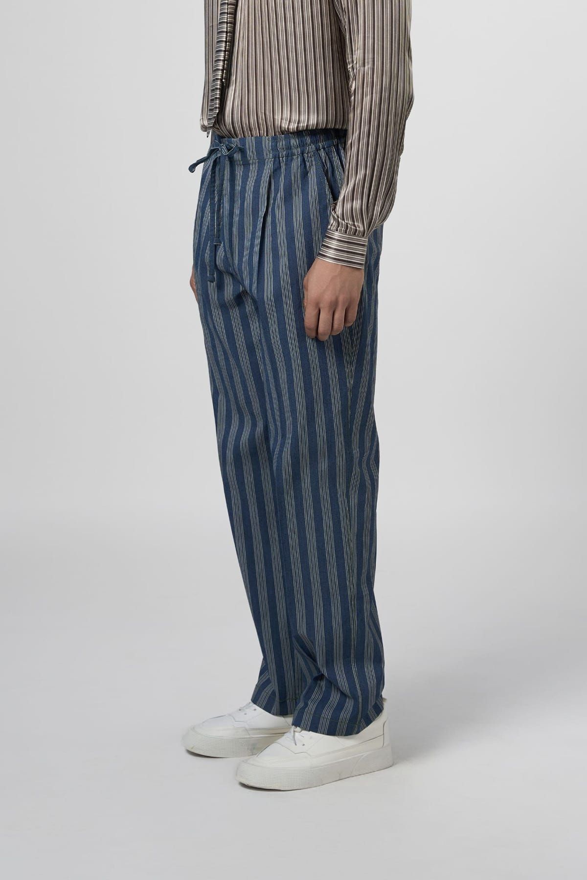 Denim Stripe Pajama Pants - image 1