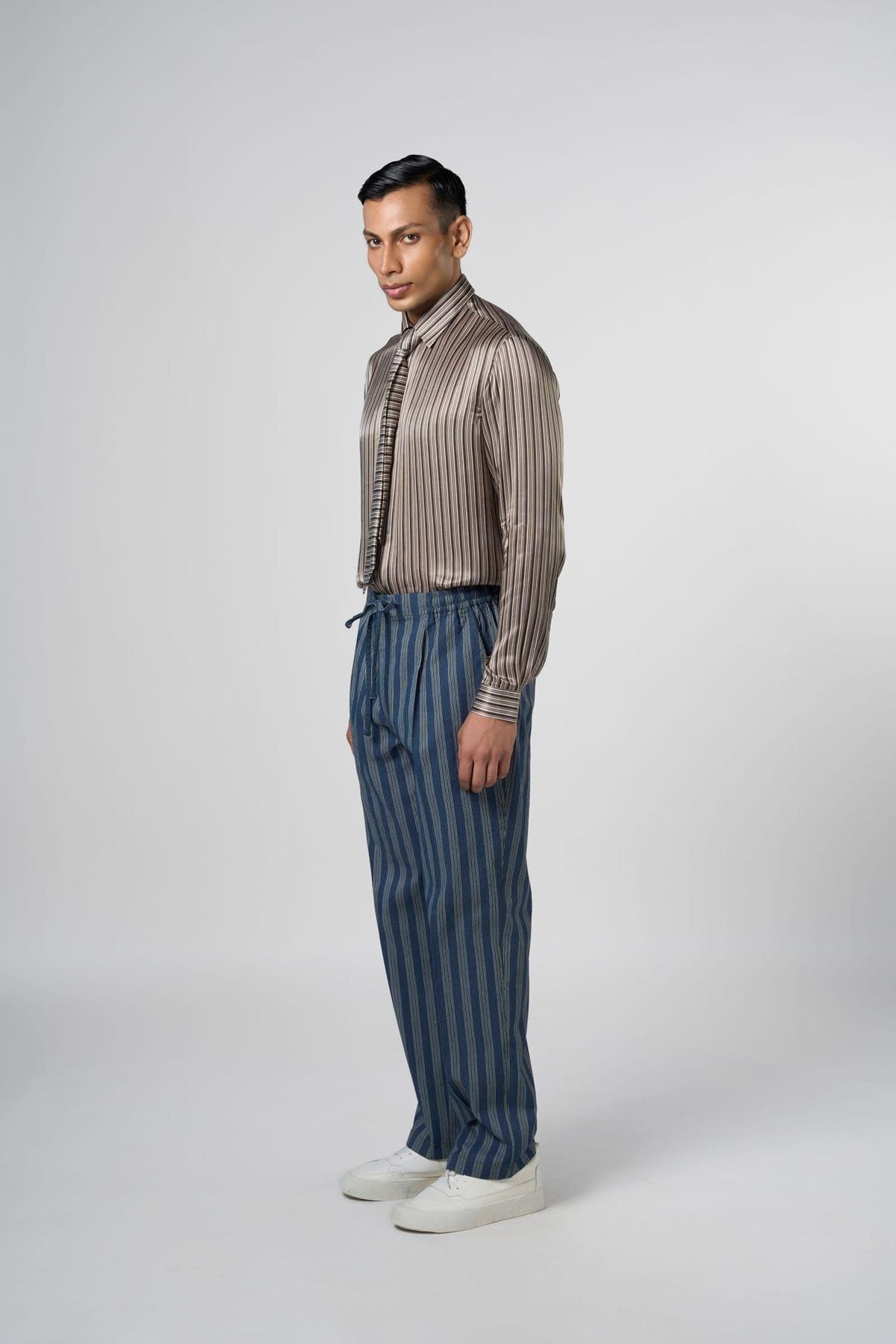 Denim Stripe Pajama Pants - image 3
